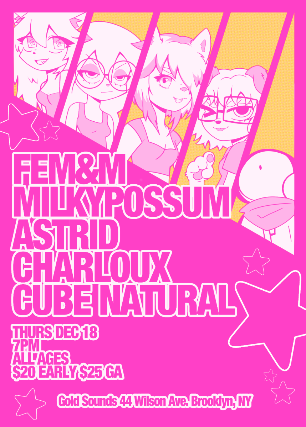 FEM&M, Milkypossum, Astrid, Charloux