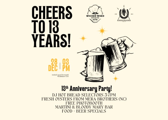 Wicked Weed Brewing's 13th Anniversary Oyster Roast