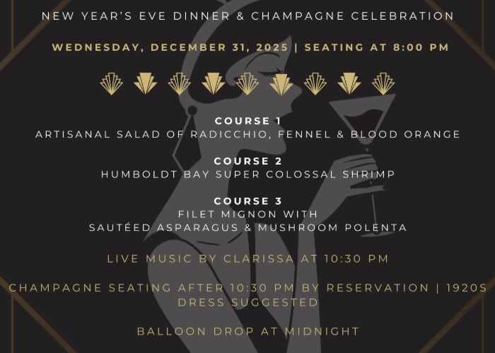 Shakers' 40th Annual New Year's Eve Dinner & Champagne Celebration