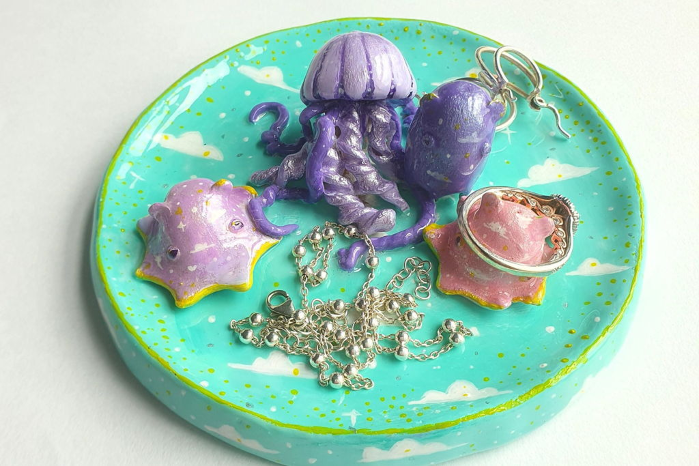 Clay Ocean Jewelry Dish