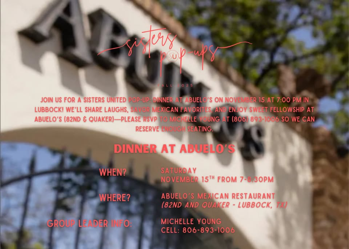 SISTERS POP-UP: Dinner at Abuelo's