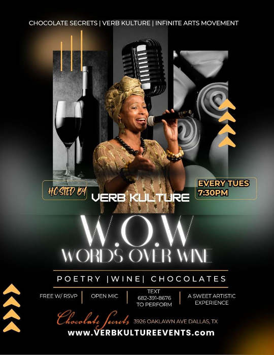 Verb Kulture Presents: W.O.W. (Words Over Wine) Poetry Open Mic