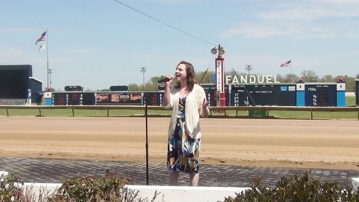Lauren Ash at Fairmount Park Casino and Racetrack - Singing The National Anthem