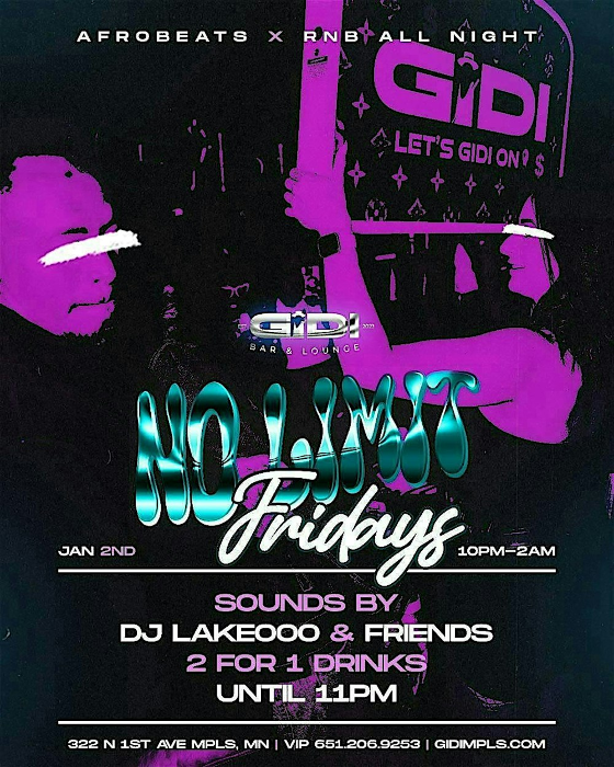 No Limit Fridays- Afrobeats  x RnB x Hip Hop