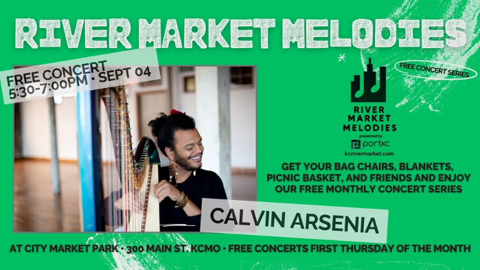 River Market Melodies: free concert with Calvin Arsenia at City Market Park on Sept 4, 5:30-7PM