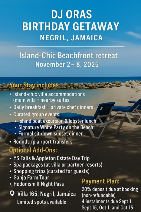 DJ Oras Birthday Getaway, Negril Jamaica