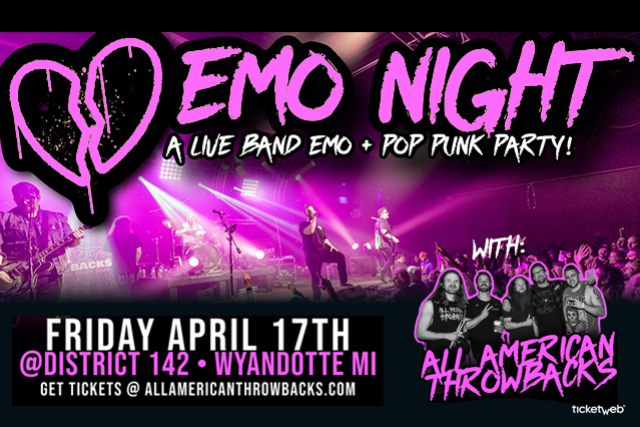 EMO NIGHT WITH ALL AMERICAN THROWBACKS - POP PUNK / EMO PARTY BAND