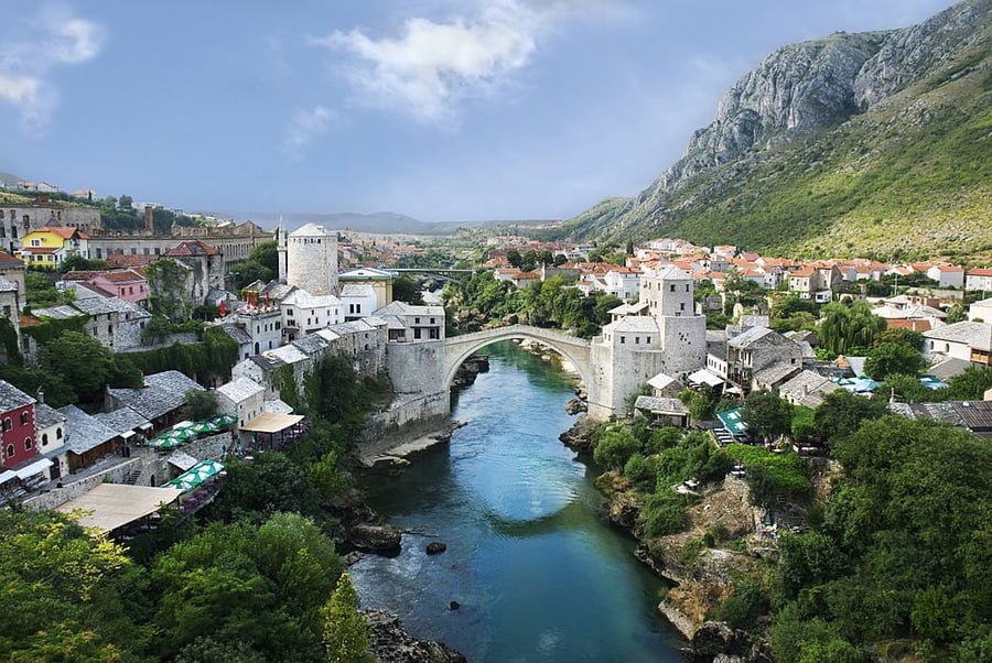 Old Bridge Area of the Old City of Mostar