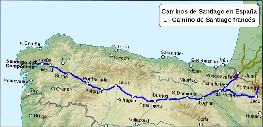 Routes of Santiago de Compostela: Camino Francés and Routes of Northern Spain