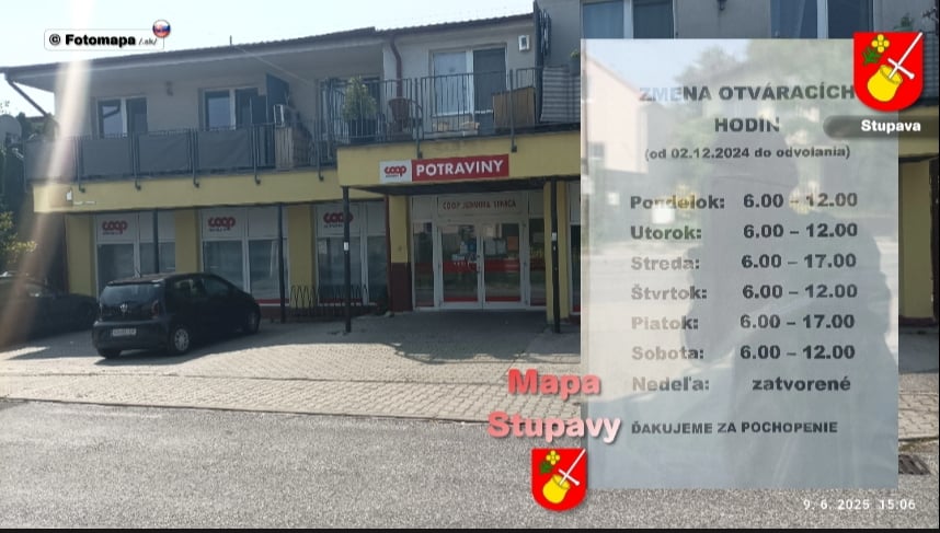 Potraviny COOP JEDNOTA - Stupava.