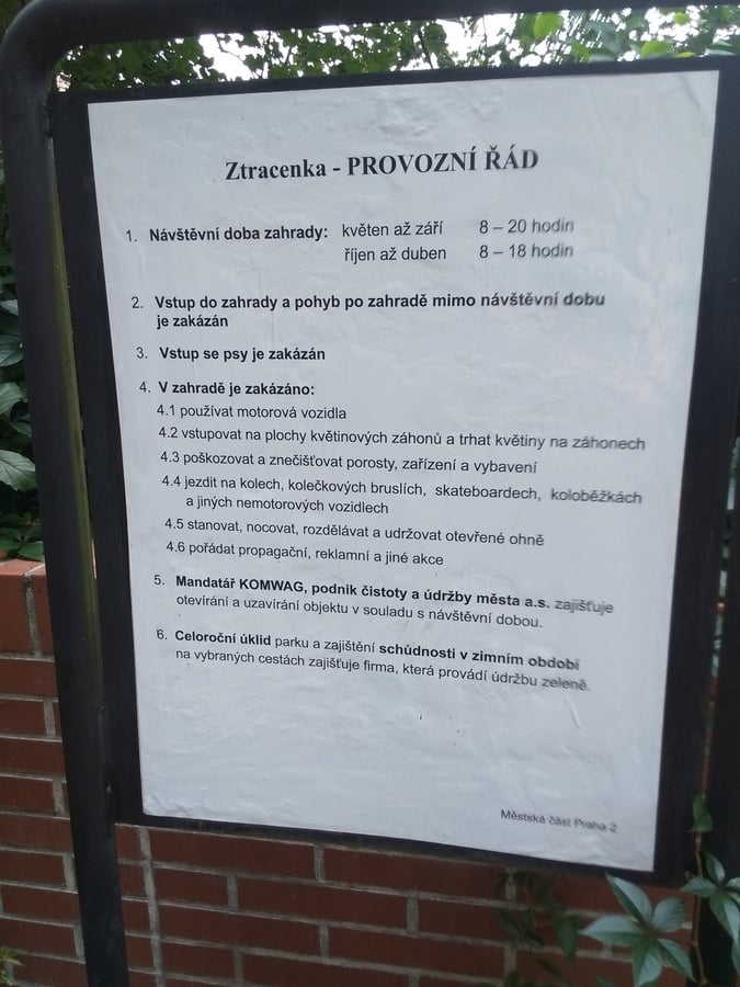 park Ztracenka
