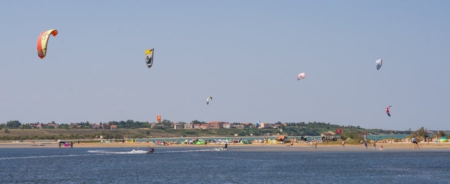Kiters bay with sand beach near Nin