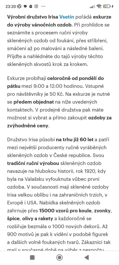 Exkurzia vianočnych ozdôb 