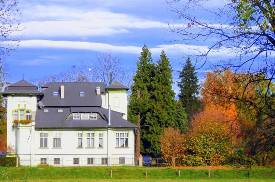 Habermannův mlýn a Habermannova vila v Bludově