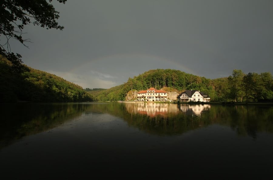 Natural swimming pool Harasov in Kokořínské důl