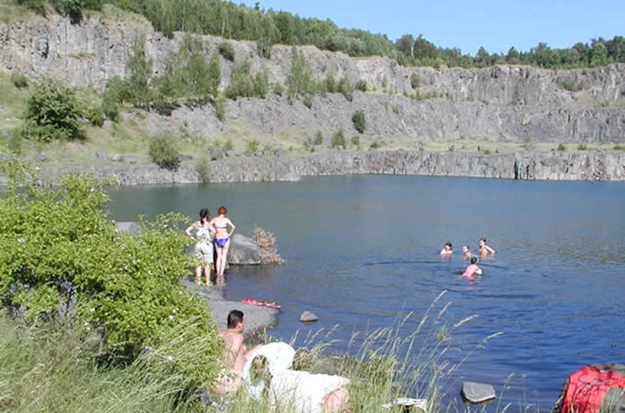 Flooded quarry Hradišťský vrch near Konstantinovy Lázně