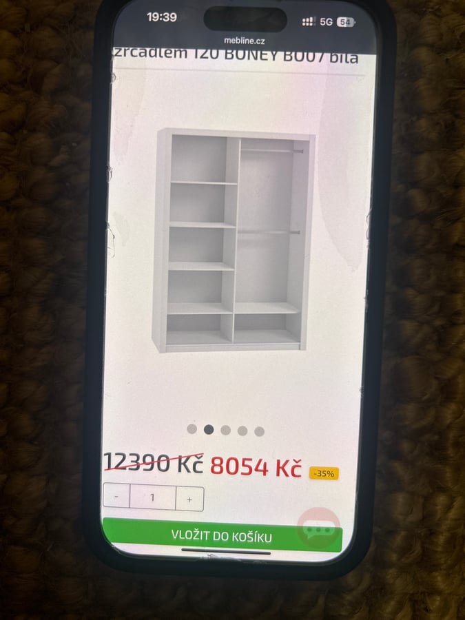 Krásná zrcadlová skříň 120x215x62