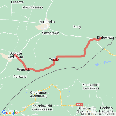 Dubicze Cerkiewne - Topiło - Białowieża (zielony, 41 km)