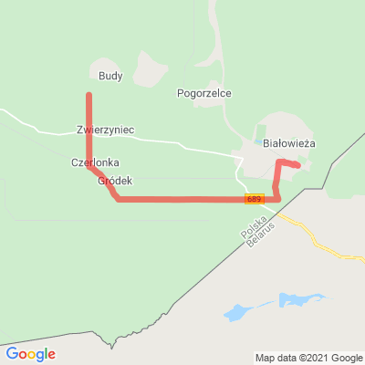 Białowieża - Czerlonka Osada - Zwierzyniec (niebieski, 17 km)