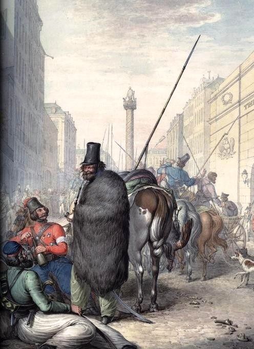 Russian Cossacks in Paris Streets