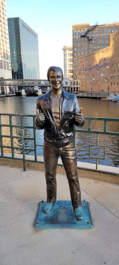 Bronze Fonz by Gerald P. Sawyer WI