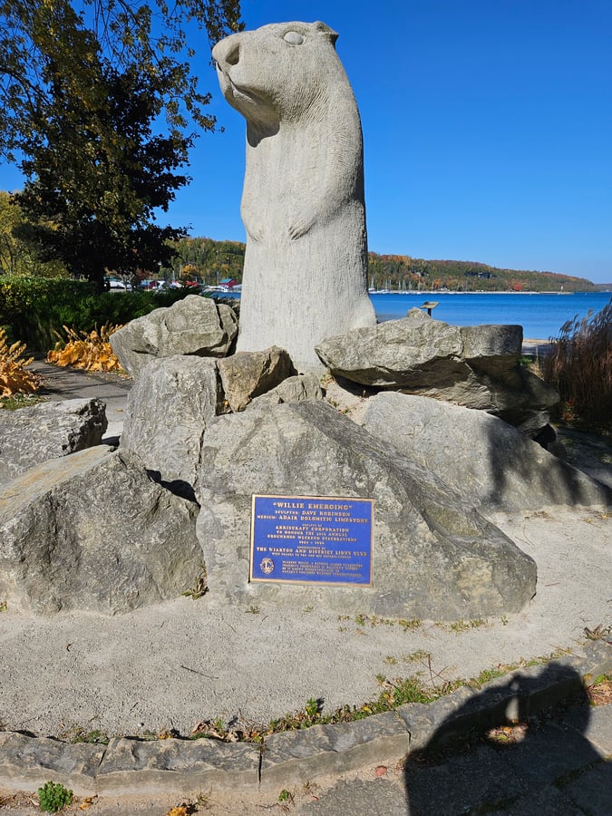 Wiarton Willie Statue ON