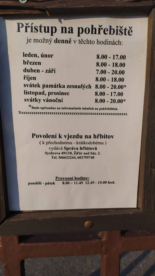 Veřejné WC na hřbitově