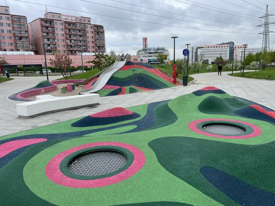 Playground outside Westfield Chodov